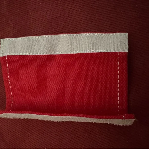 Lands' End Red and Cream Wine Tote - Picture 6 of 6